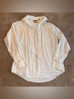 Gold Label Roundtree & Yorke White Striped Button Up